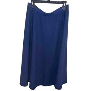 St. John Marie Gray Santana Knit midi skirt 30” waist x 30” length Navy Blue